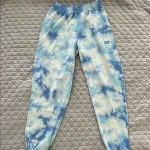 PINK Victoria's Secret Blue and White Tie-Dye Sweatpants